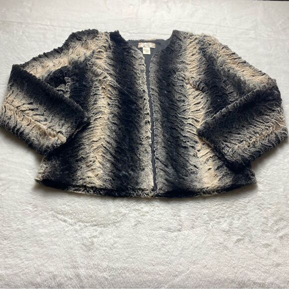 Band Of Gypsies Faux Fur Open Front Jacket Size Medium - Picture 1 of 11